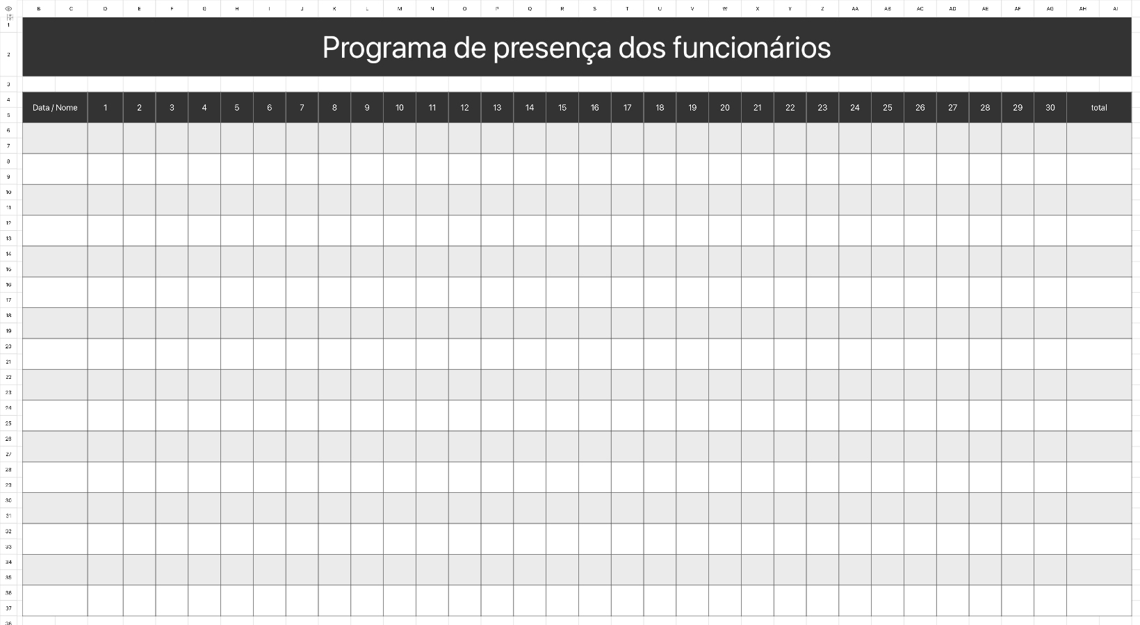 Lista de presença do funcionário4